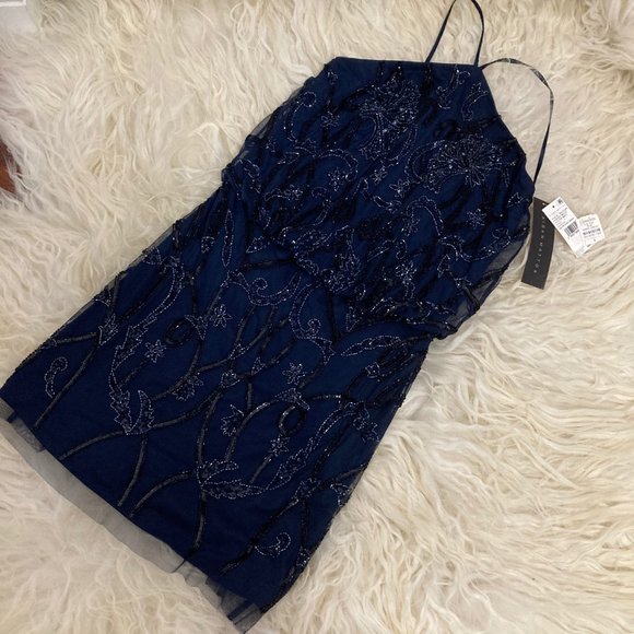 AIDAN MATTOX Halterneck Mini Dress - Picture 5 of 10